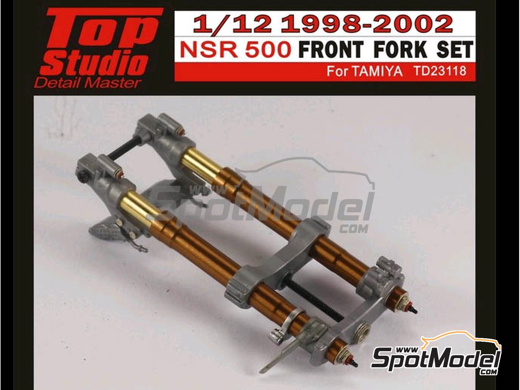 Top Studio TD23118: Front fork set 1/12 scale - Honda NSR500